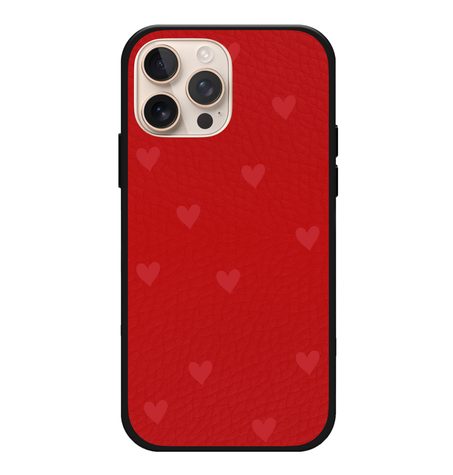 Red Hearts Monogram Vegan Leather Case
