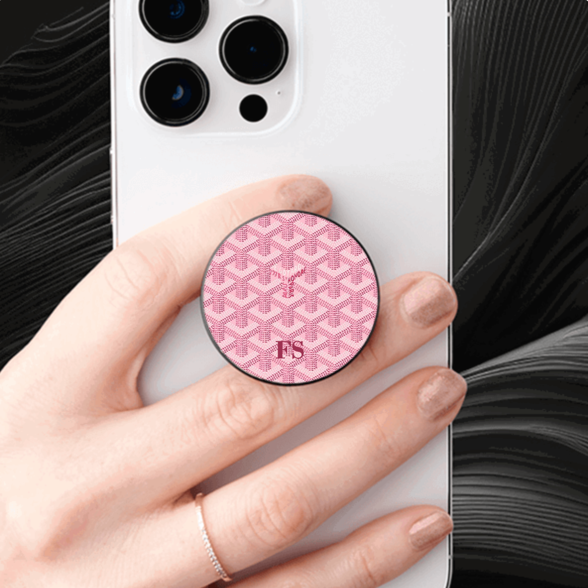 Baby Pink Goyard Pop Socket