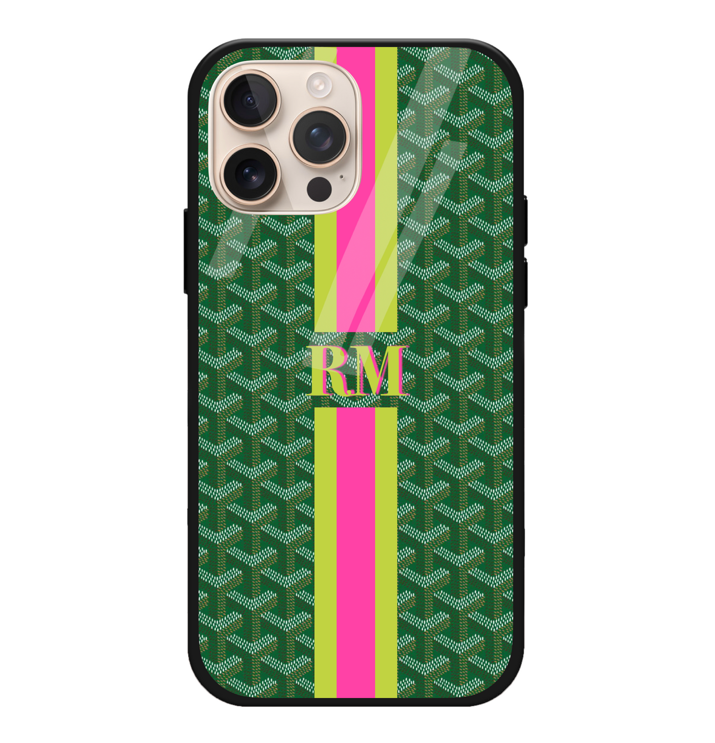Green Goyard stripe Case