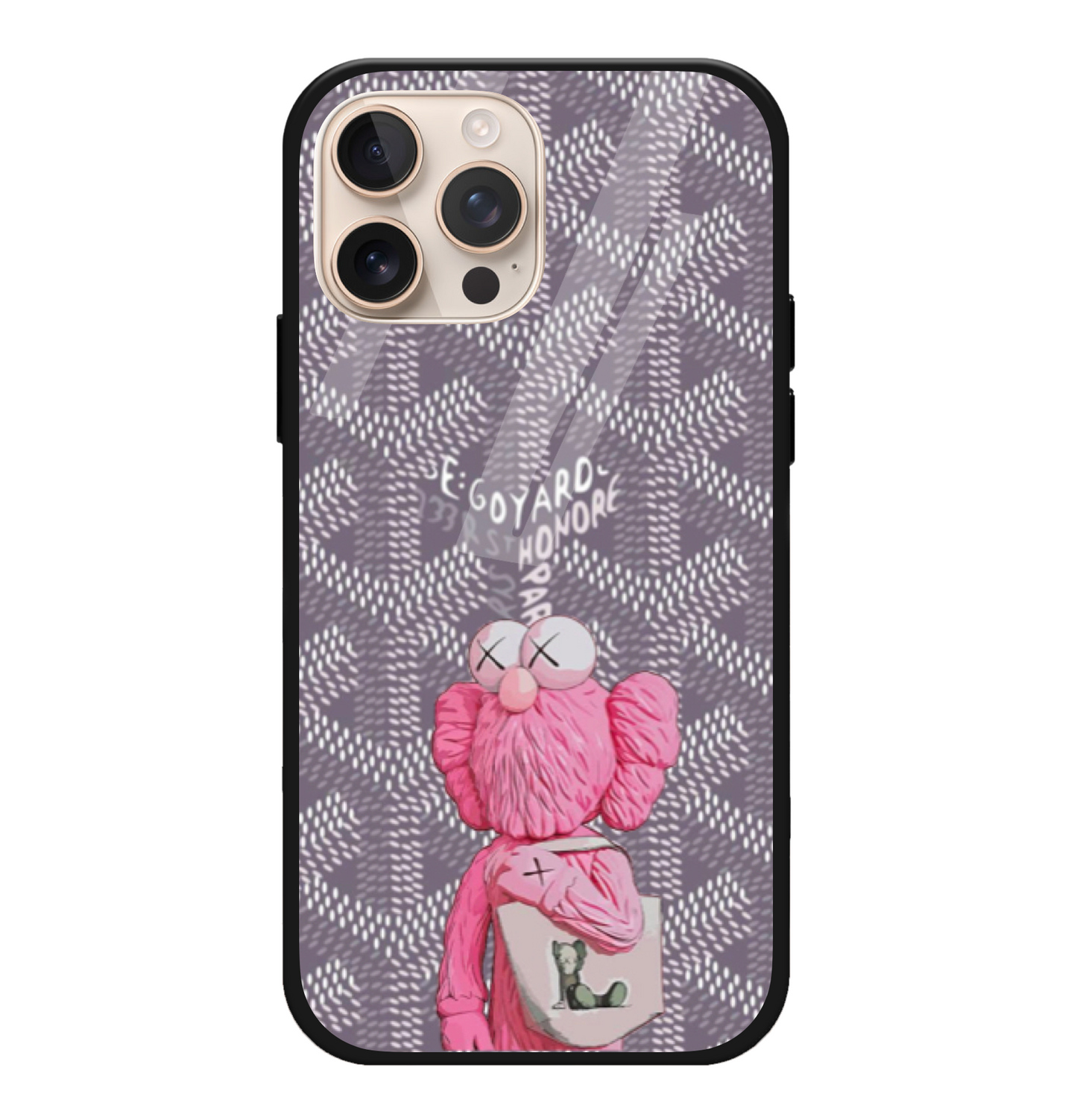 Grey Dusky Lilac Goyard Cartoon Case