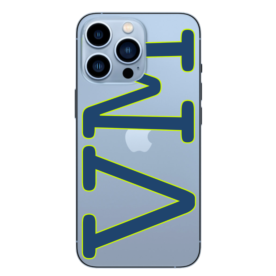 Blue NeonYellow Monogram Case