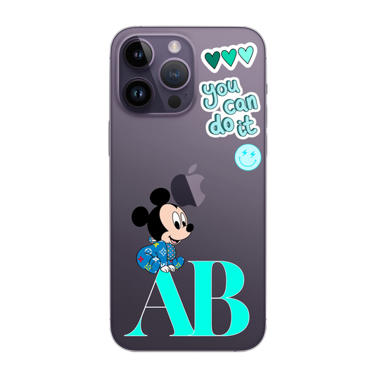 Blue Disney Initials Case