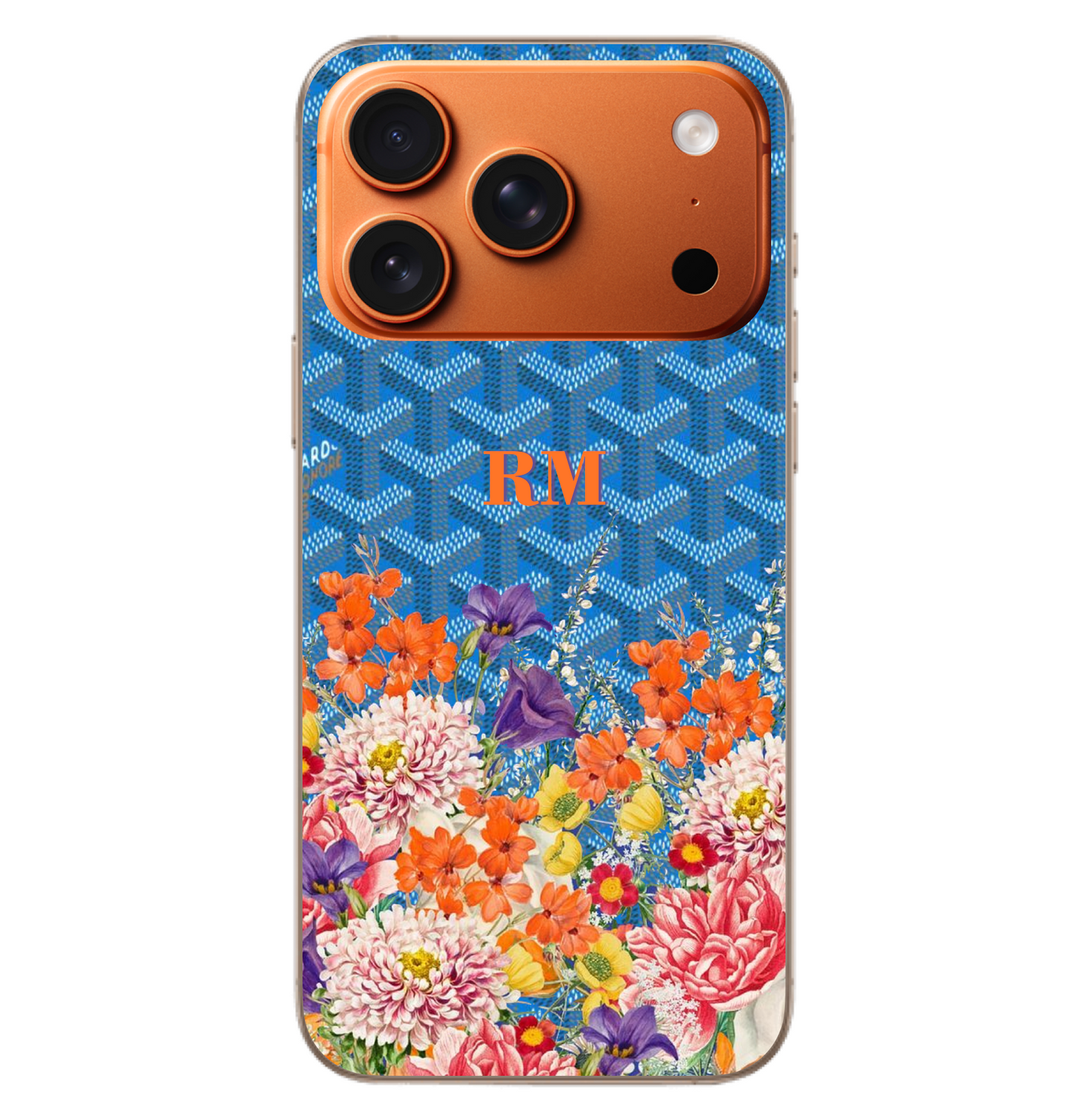 Floral Blue Goyard Case