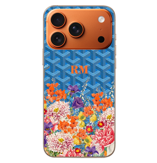 Floral Blue Goyard Case