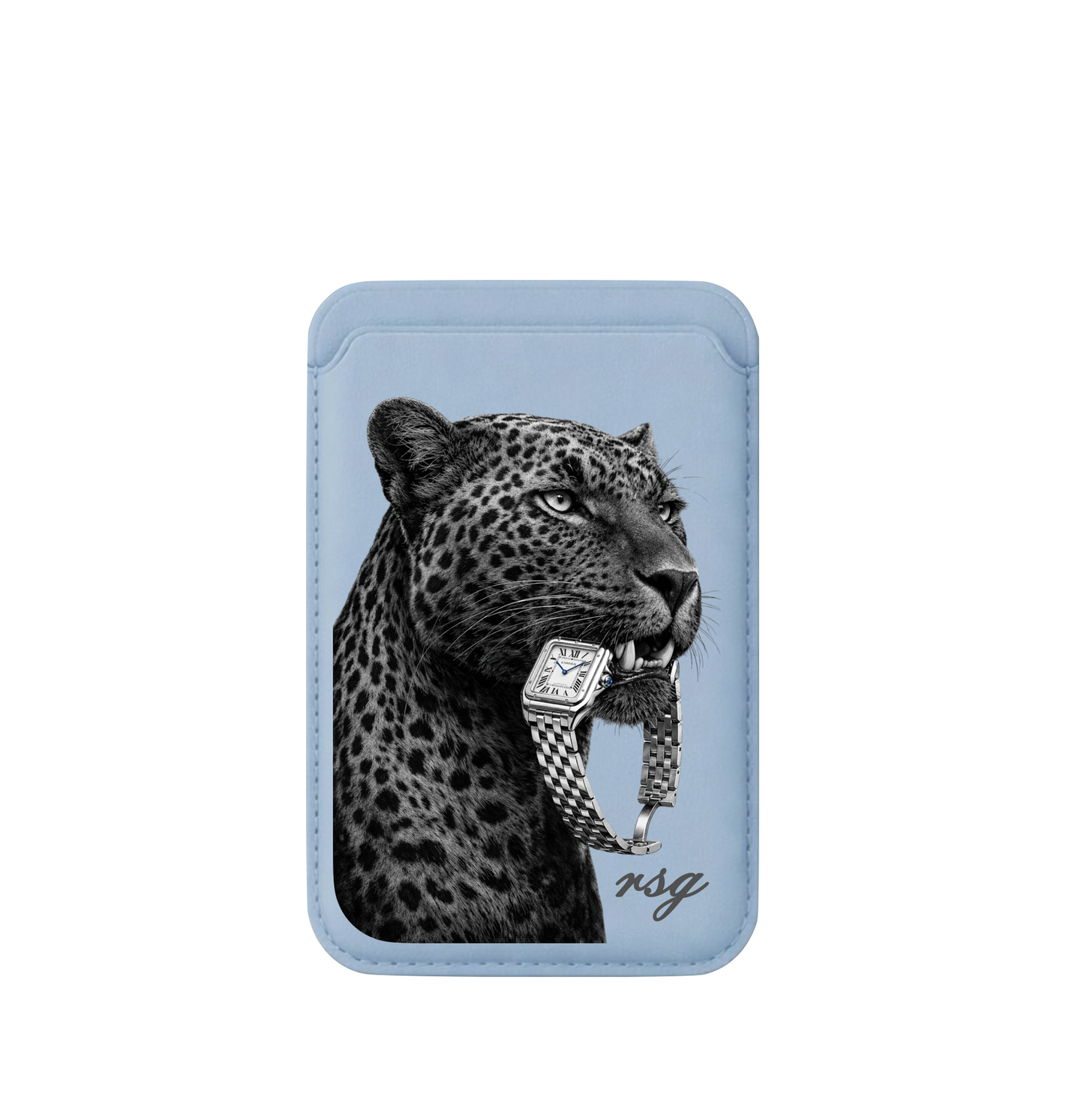 Leather MagSafe Leopard Watch Wallet