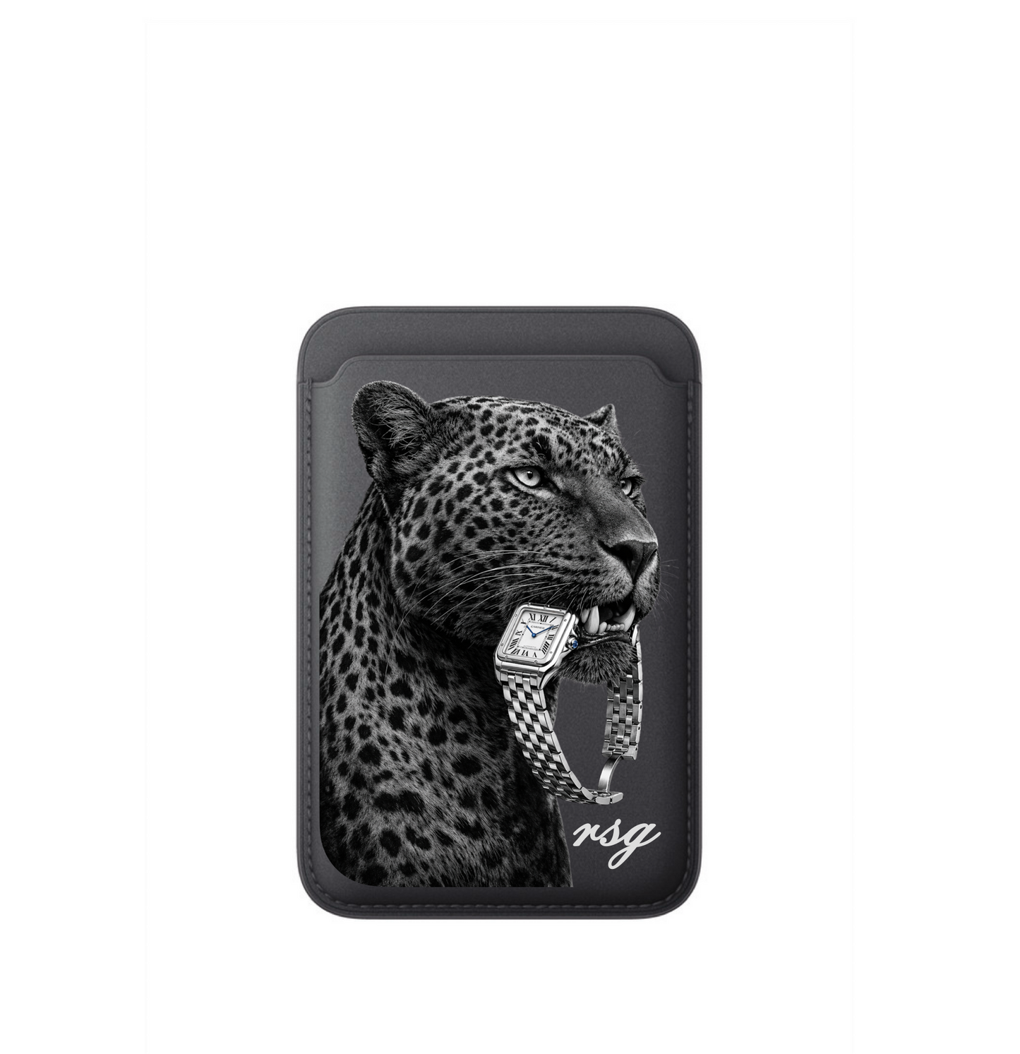 Leather MagSafe Leopard Watch Wallet
