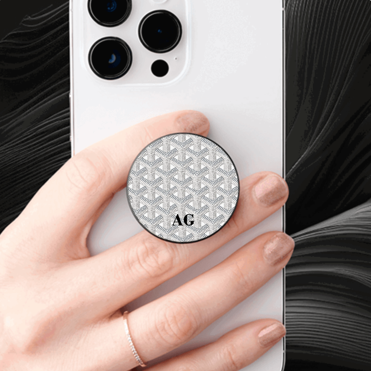 White Goyard Pop Socket