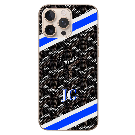 Black & Blue Goyard Striped Case