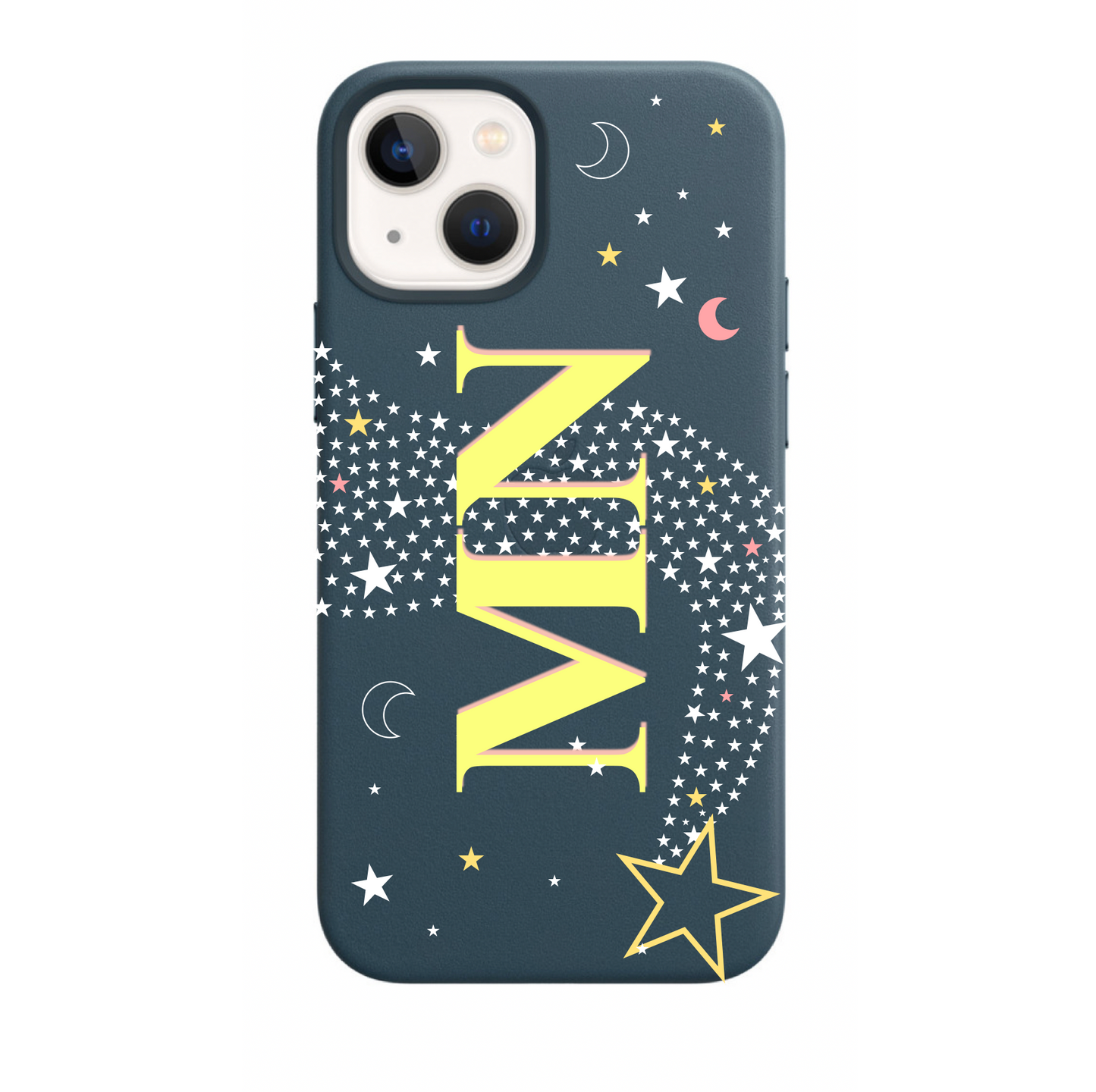 Moons and Stars Personalised Leather Case