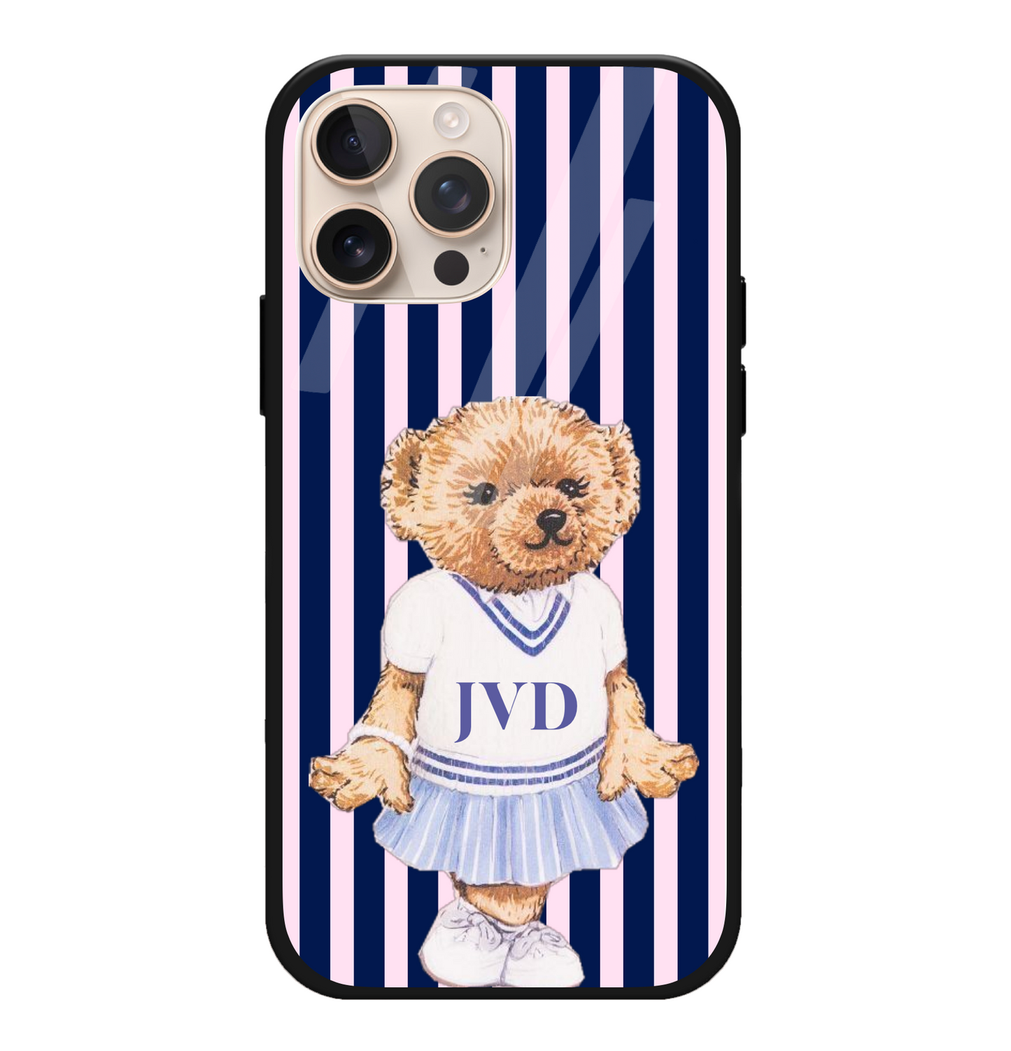 Ralph BluePink Striped Teddy Case