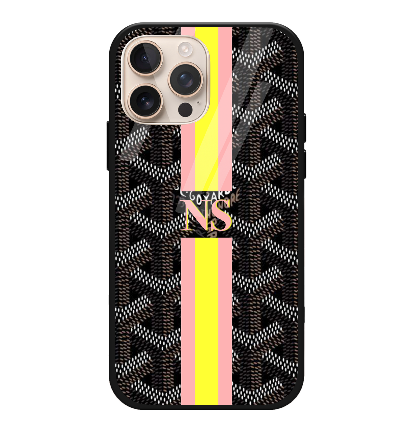 Yellow Goyard stripe Case