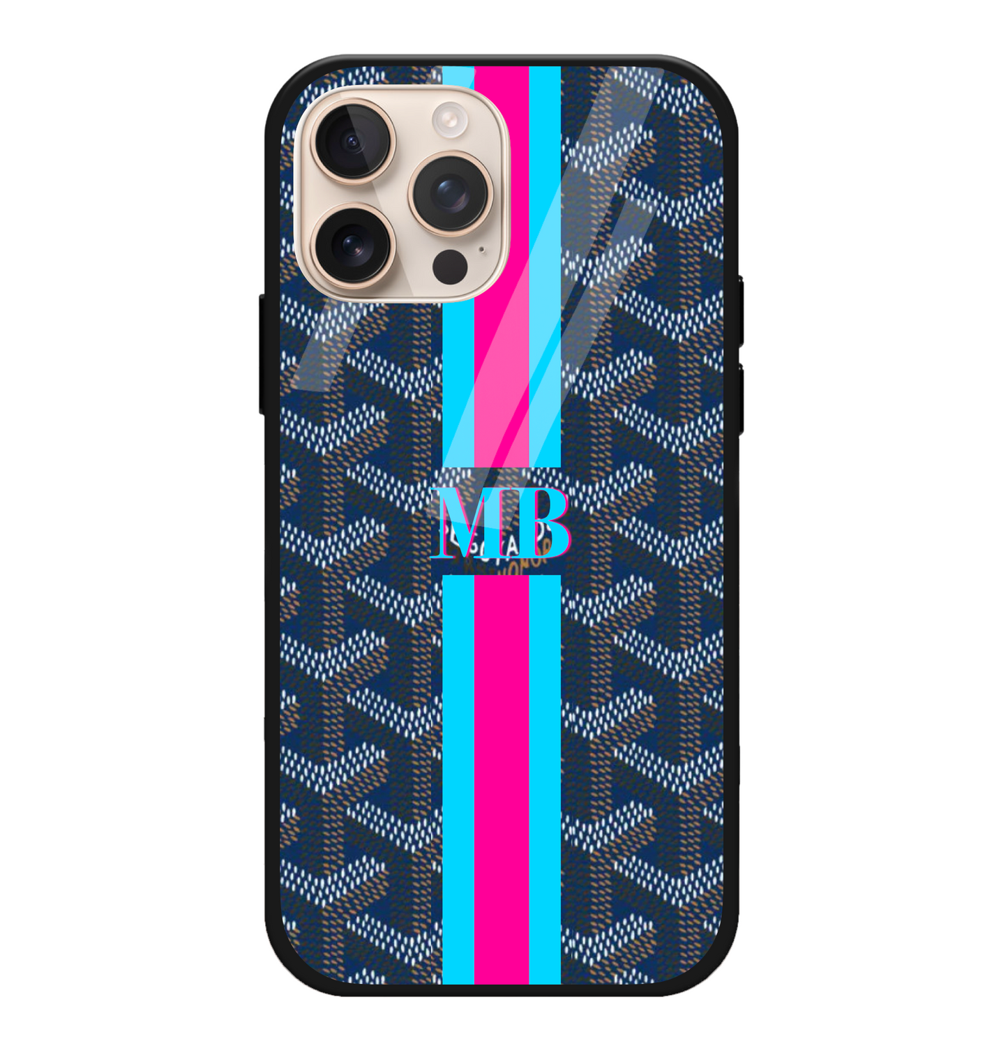 PinBlue Goyard stripe Case