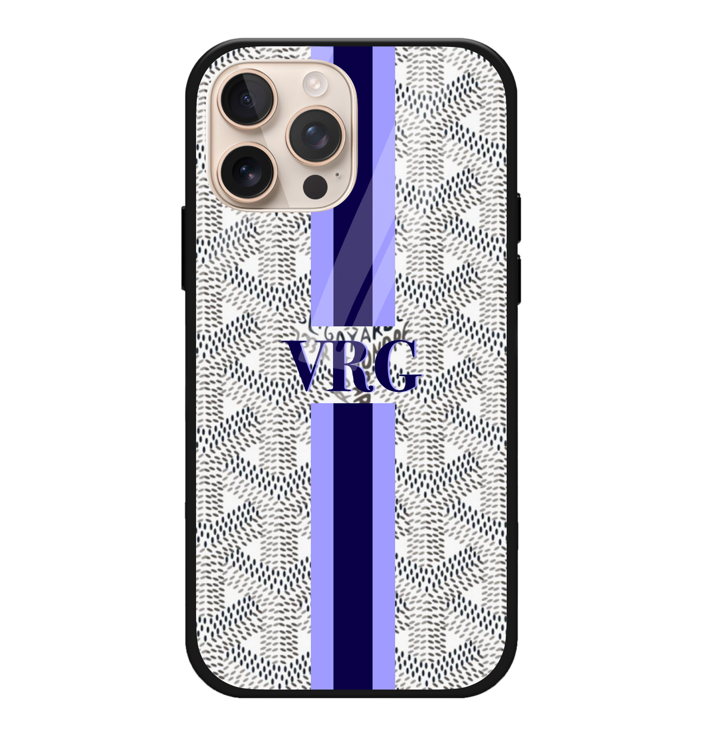 White Goyard Stripe Case