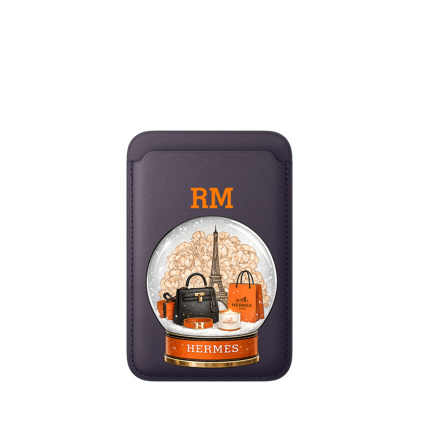 Leather MagSafe Hermes Globe Wallet