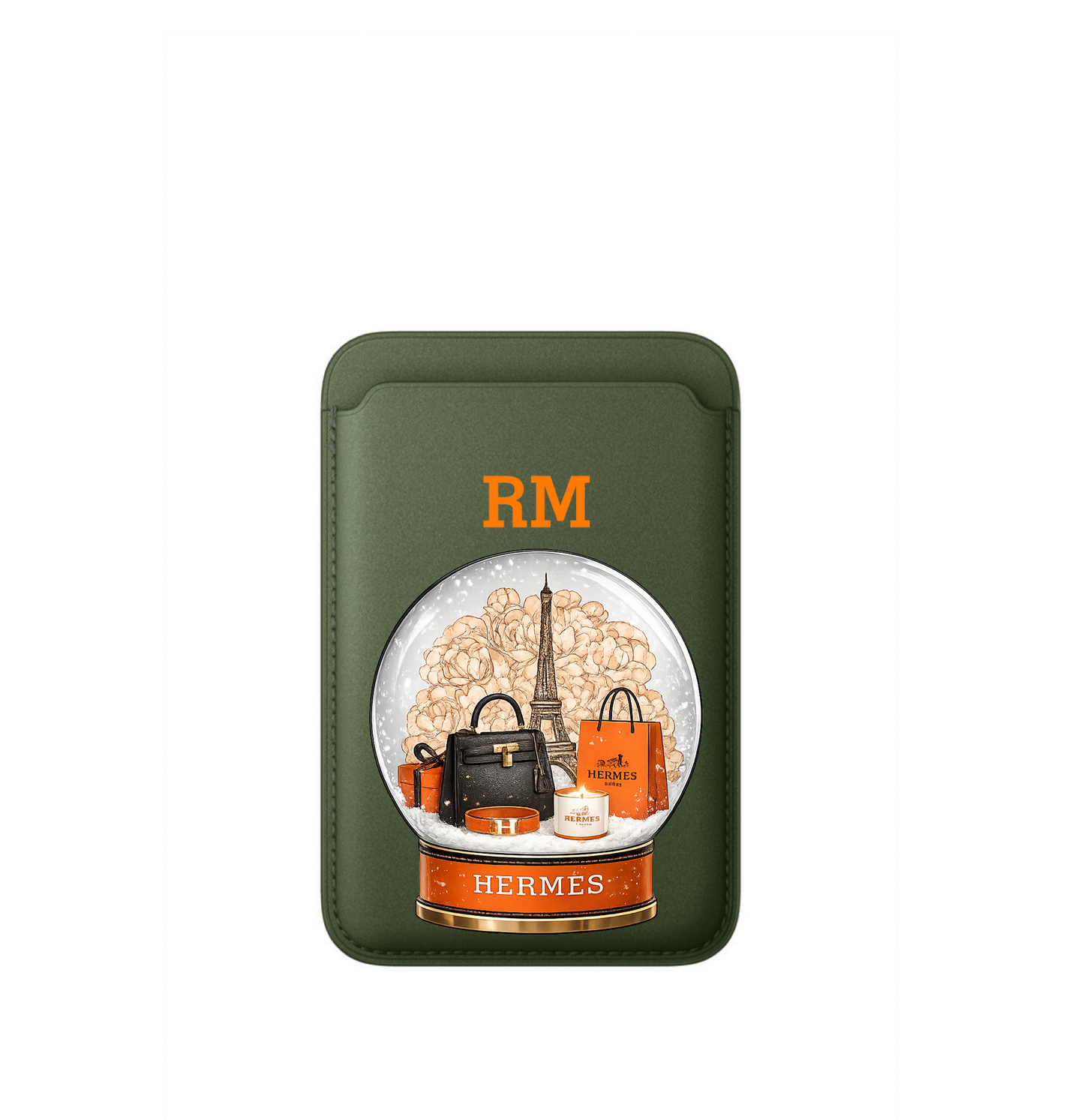 Leather MagSafe Hermes Globe Wallet
