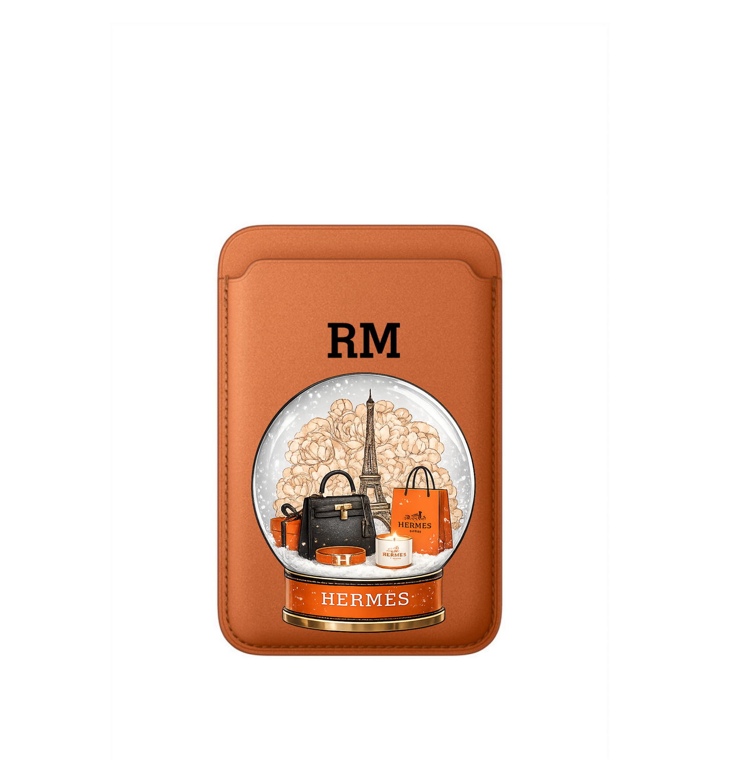 Leather MagSafe Hermes Globe Wallet